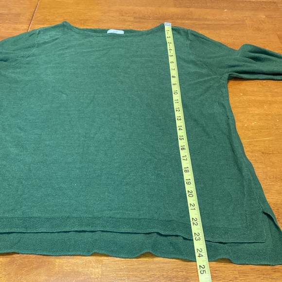 J. Jill Women's Size S *PATCHED* Green Linen Blend Lightweight Sweater Shirt Top - Picture 13 of 14